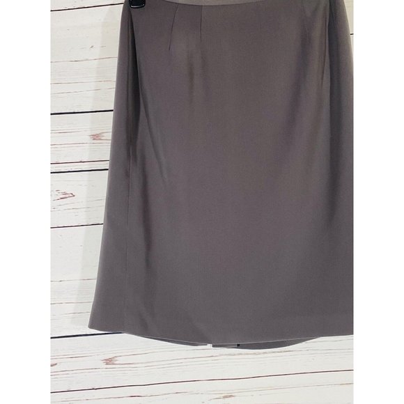 Kasper Skirt Womens Sz 6 Petite Solid Gray Back Zipper & Vent Career Lined - Picture 5 of 10
